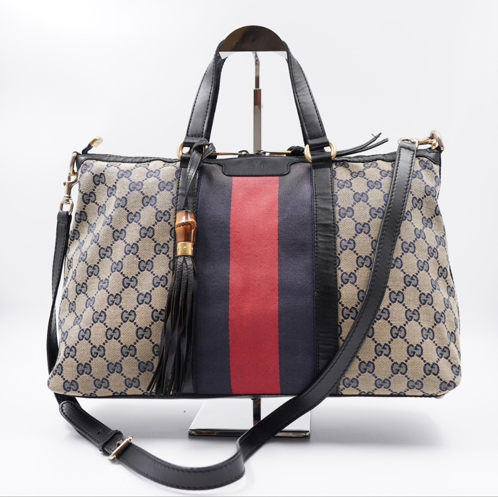 Gucci GG Canvas Rania Bamboo Bag
